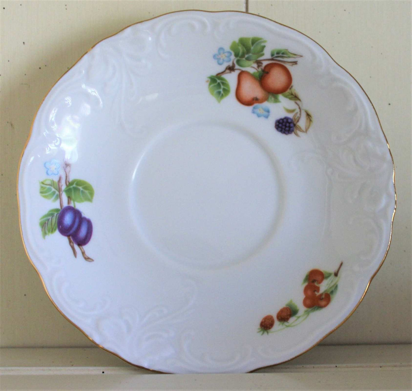 Saucers, Royal Kent, Fruit Garland, Poland, Vintage