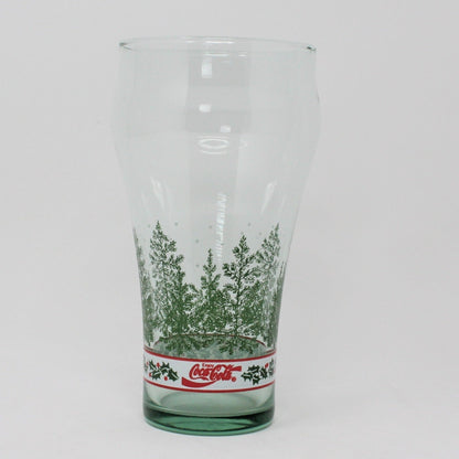 Glasses, Coca Cola Bell Glass, Christmas Pine Trees & Holly, Libbey, Vintage
