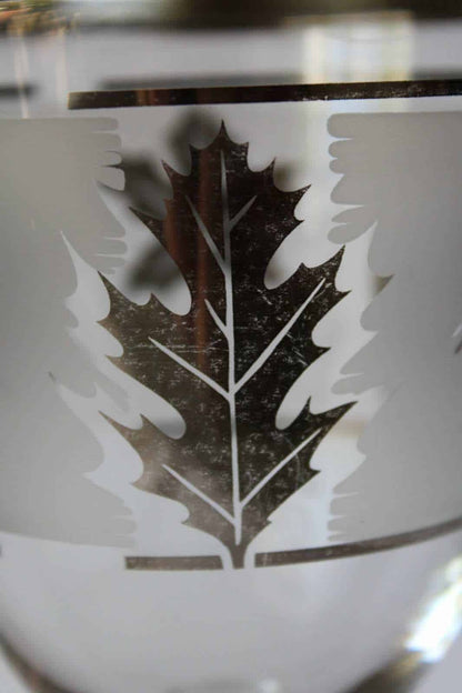 Wine Glasses, Libbey Silver Foliage, Mid-Century Modern, Set of 4, Vintage, SOLD