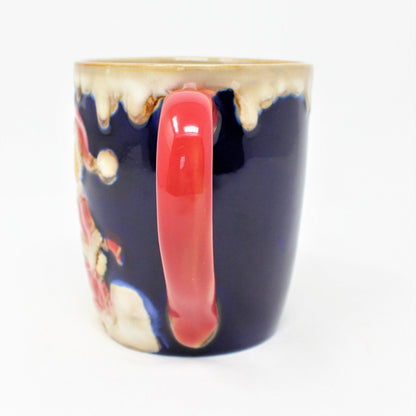 Mug, Santa Bear, Drip Glaze, Raised Texture, Ceramic