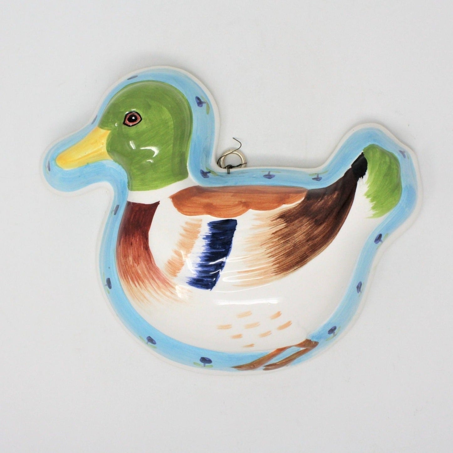 Decorative Mold, Mallard Duck, Ceramic, Hand Painted, Vintage