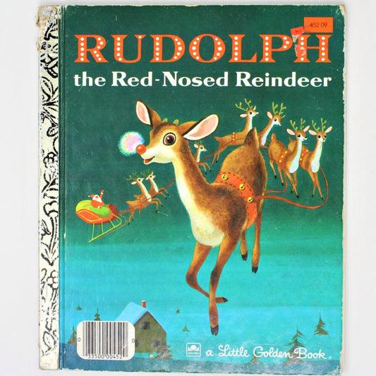 Children's Book, Little Golden Book, Rudolph the Red Nosed Reindeer, Hardcover, Vintage, 1976 1976