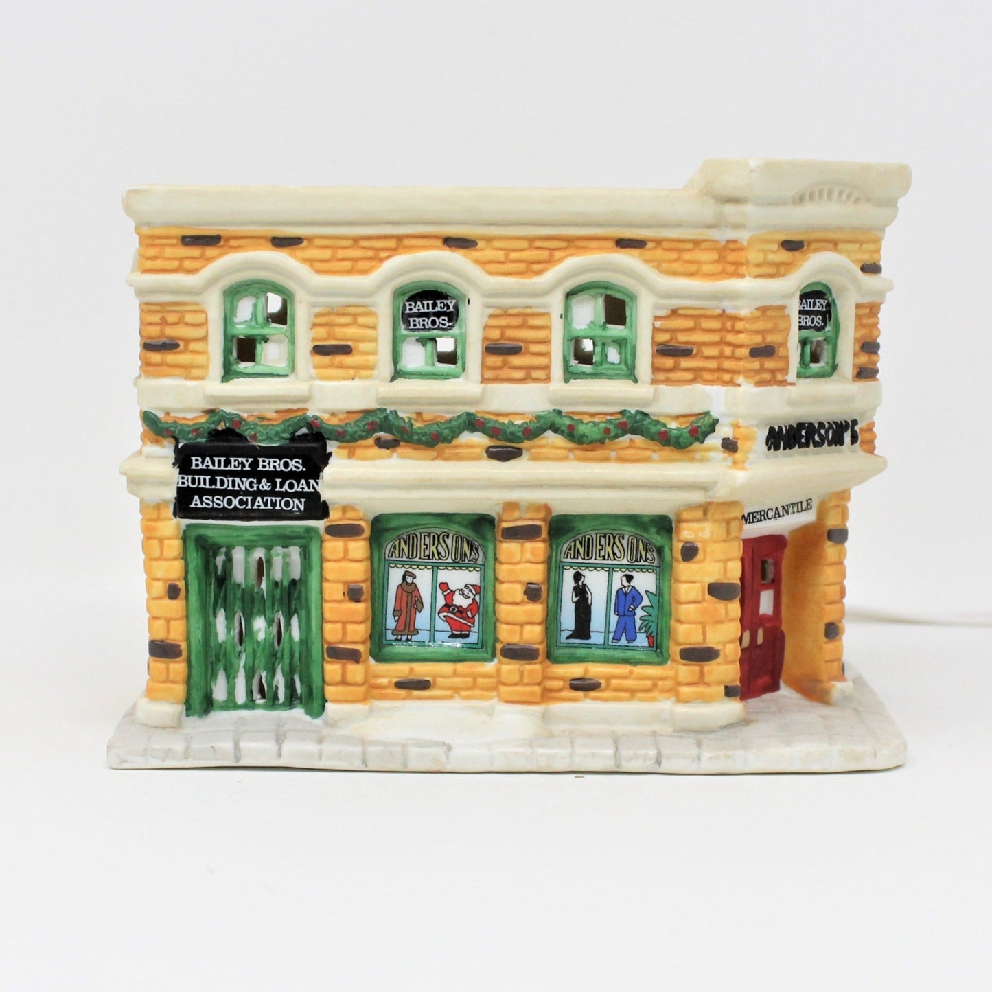 It's a Wonderful Life, Christmas Village, Bedford Falls, Bailey Building & Loan 1994