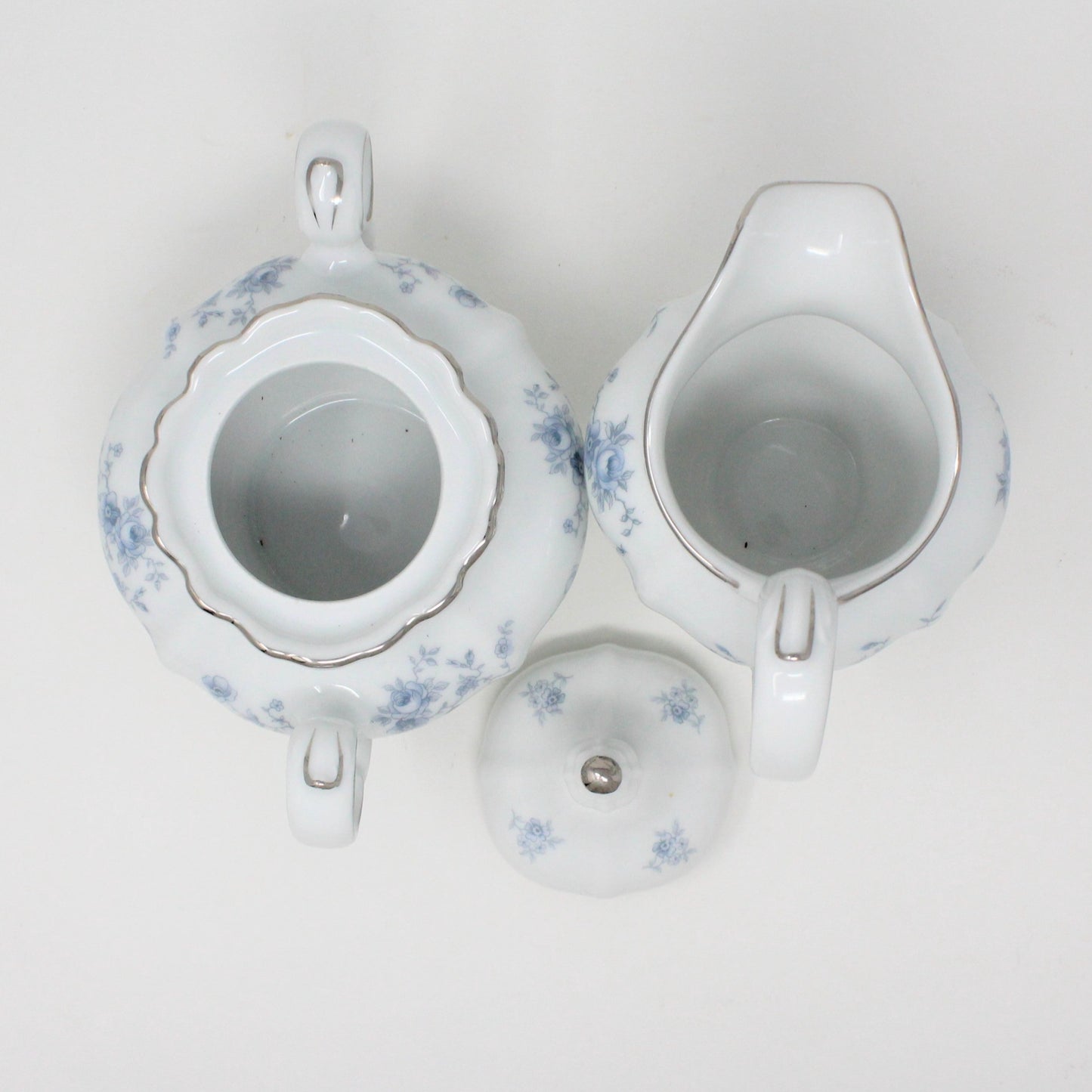 Creamer & Sugar with Lid, Johann Haviland, Blue Garland, Bavaria Vintage