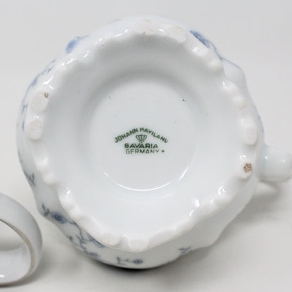Creamer & Sugar with Lid, Johann Haviland, Blue Garland, Bavaria Vintage