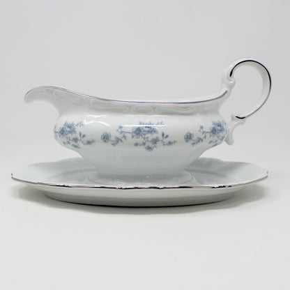 Gravy Boat / Saucière with Underplate, Johann Haviland,  Blue Garland, Bavaria Vintage, SOLD