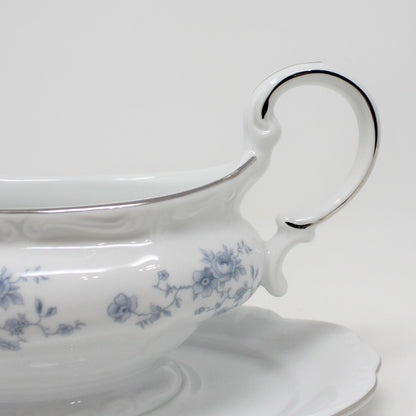 Gravy Boat / Saucière with Underplate, Johann Haviland,  Blue Garland, Bavaria Vintage, SOLD