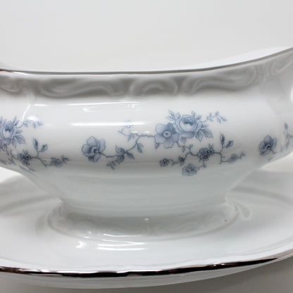 Gravy Boat / Saucière with Underplate, Johann Haviland,  Blue Garland, Bavaria Vintage, SOLD