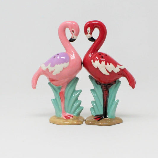 Salt and Pepper Shakers, Westland, Kissing Flamingos, Magnetic, 2009, SOLD