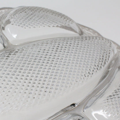 Divided Relish Tray, Cambridge Glass, Silver Overlay Filigree, Vintage