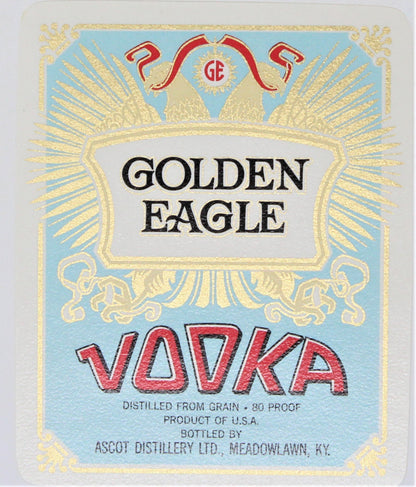 Vodka Labels, Kentucky Vodka, Set of 4, NOS, Vintage