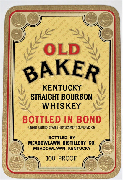 Whiskey Labels, Kentucky Bourbon, Set of 4, NOS, Vintage