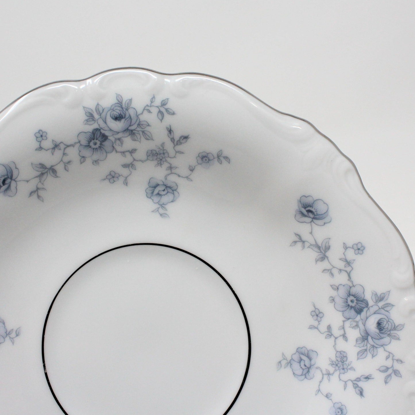 Teacup and Saucer, Johann Haviland, Blue Garland, Bavaria, Vintage, Set of 5