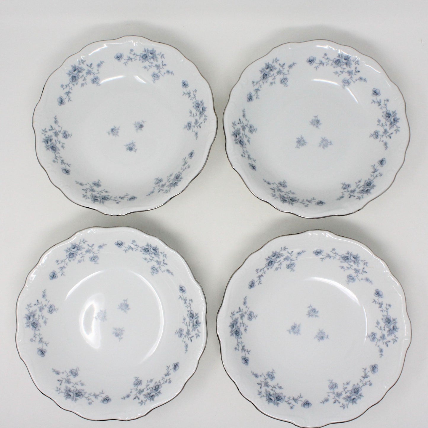 Soup / Salad Bowls, Johann Haviland, Blue Garland, Set of 4, Vintage, SOLD