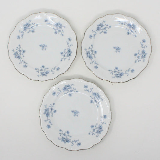 Bread & Butter Plates, Johann Haviland, Blue Garland, Set of 3, Vintage