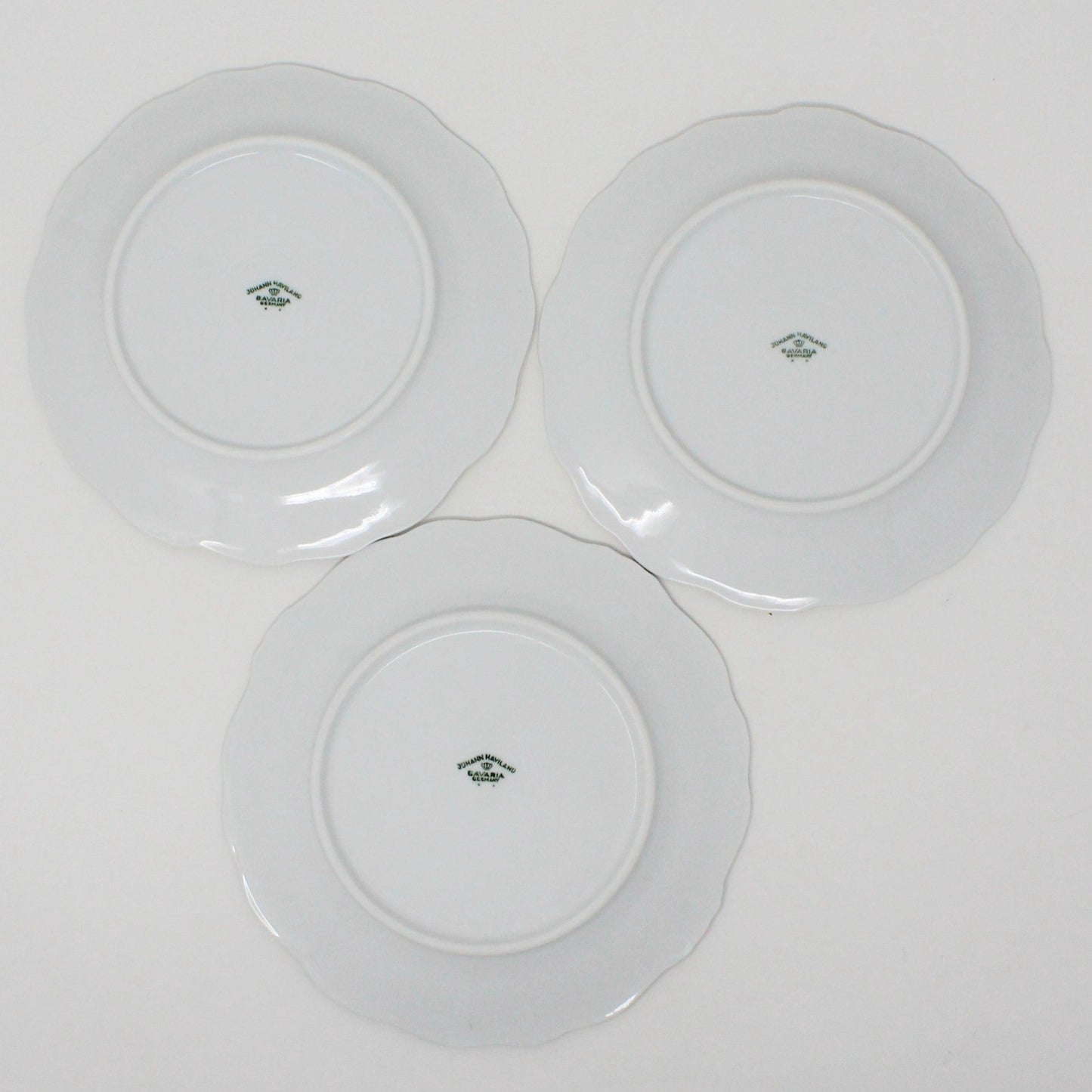 Bread & Butter Plates, Johann Haviland, Blue Garland, Set of 3, Vintage