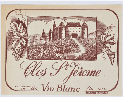 Wine Labels, French Wines, Castles, Set of 4, NOS, Vintage