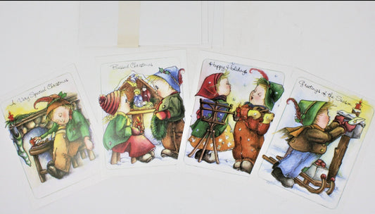 Greeting Card / Christmas, Anne Liese, Hummel-Like,  Set of 4 w/envelopes