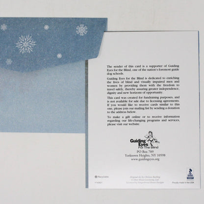 Greeting Card / Christmas Card, Puppies with Snowman, Unused with Envelope & Seal, Vintage