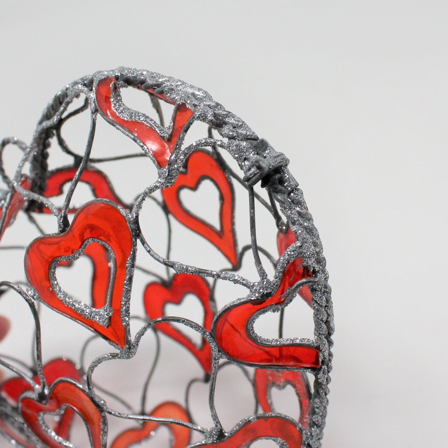 Wire Art, Heart, Wire and Enamel, Sun / Heart Catcher, Fillable, Hand Made