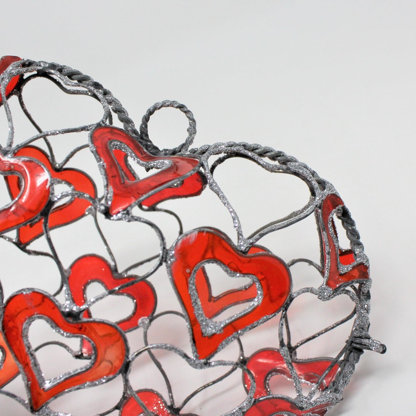 Wire Art, Heart, Wire and Enamel, Sun / Heart Catcher, Fillable, Hand Made