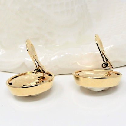 Earrings, Sarah Coventry, Round Pearl, Gold-Tone, Clips, Vintage