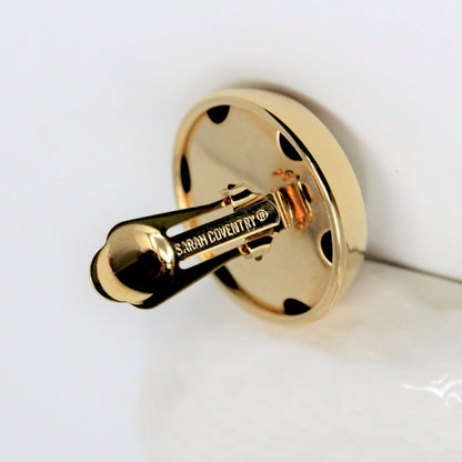 Earrings, Sarah Coventry, Round Pearl, Gold-Tone, Clips, Vintage
