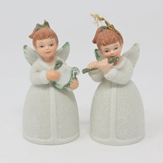 Ornament, HomCo, Angel Bells #8800, Set of 2, Vintage, RARE