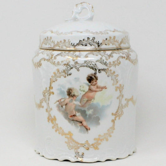 Canister / Biscuit Jar, Rosenthal Sanssouci, Cherub Angels, Germany, Antique RARE