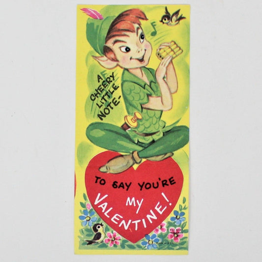 Greeting Card / Valentine Mini, Disney's Peter Pan, Unused, Vintage