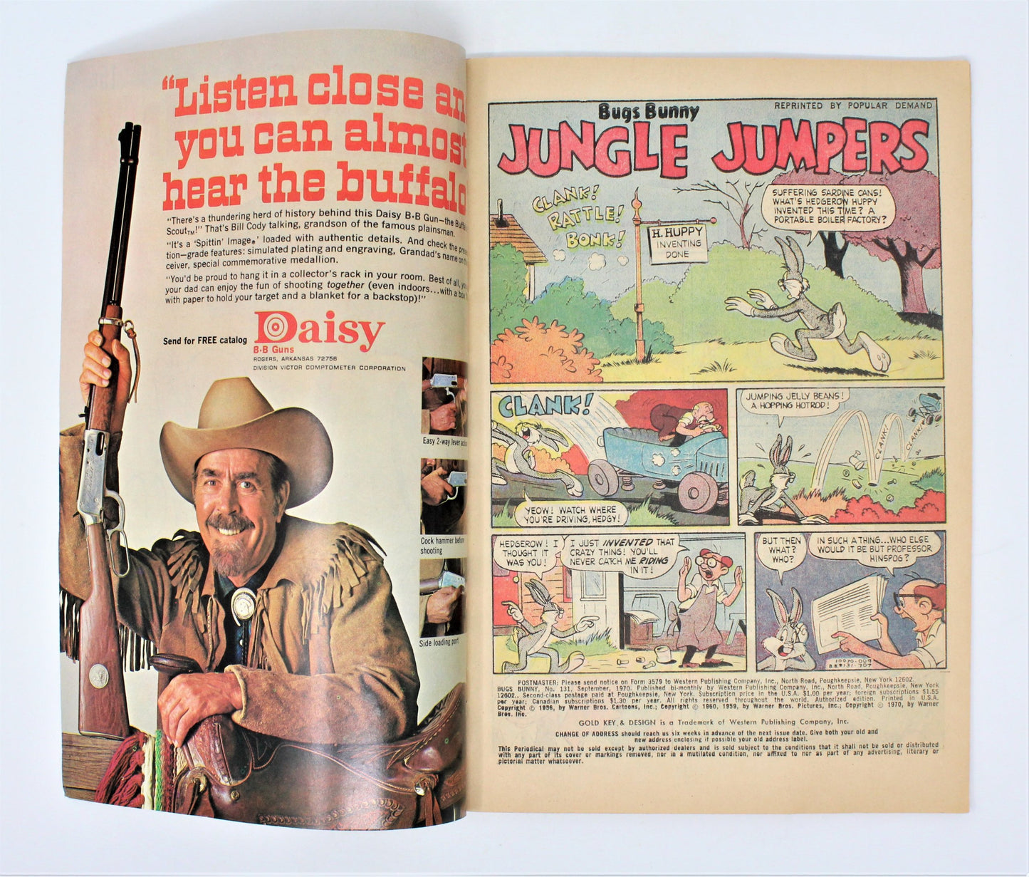 Comic Book, Gold Key, Bugs Bunny #131, Vintage 1970