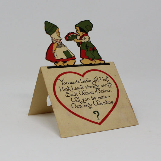 Greeting Card / Valentine Stand-Up, Dutch Couple, Unused, Vintage