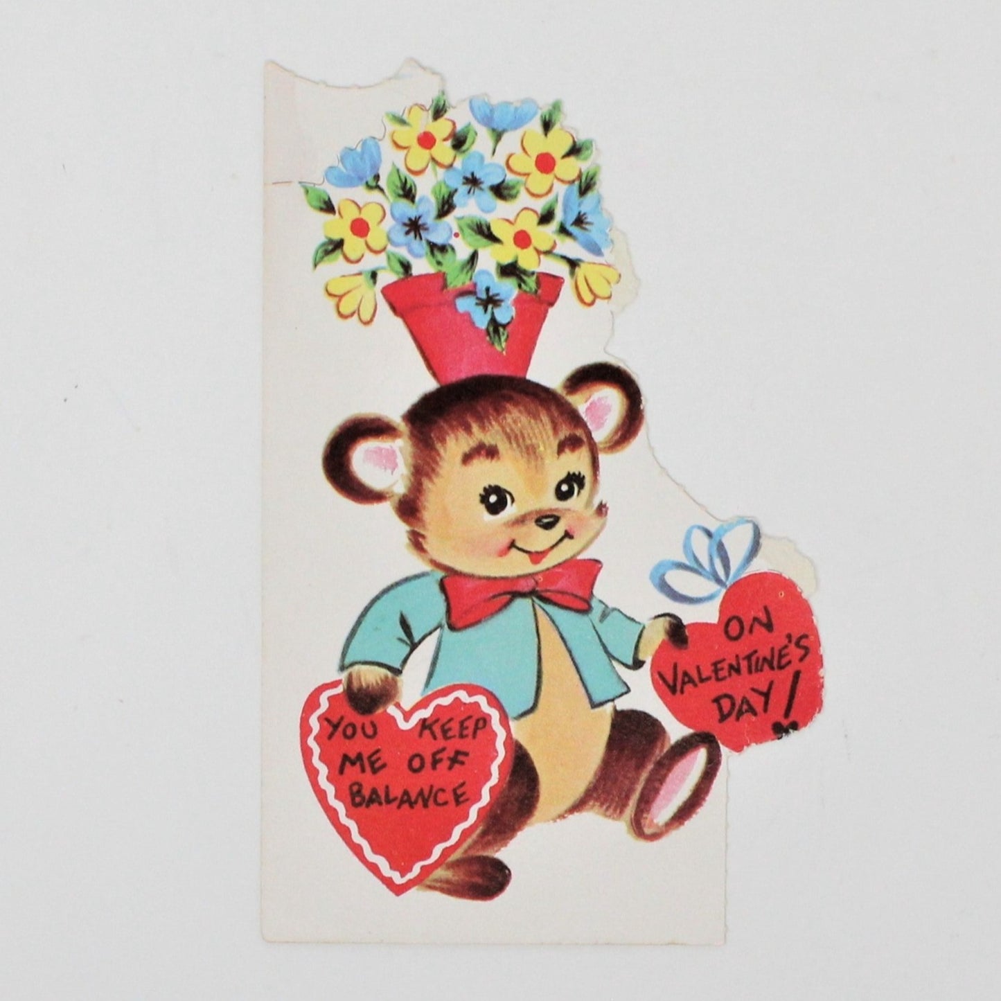 Greeting Card / Valentine Mini, Teddy Bear, Unused, Vintage