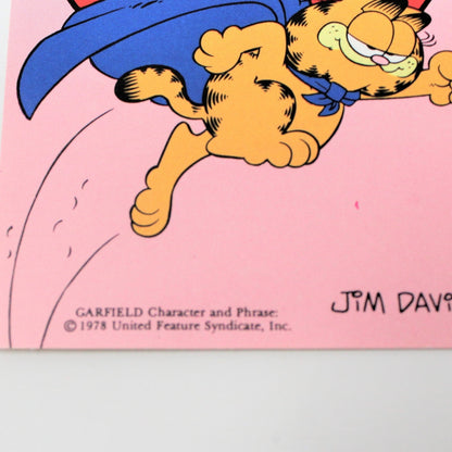 Greeting Card / Valentine Mini, Garfield, Set of 5, Unused, Vintage