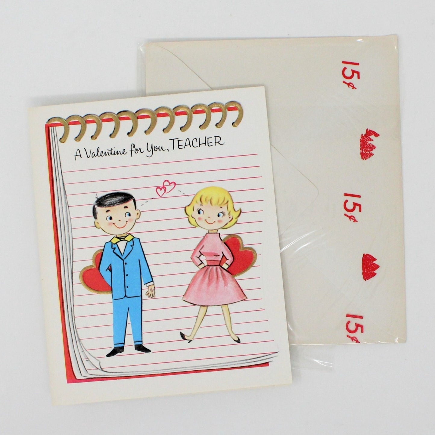 Greeting Card / Valentine's Day Card, For Teacher, Unused, Vintage