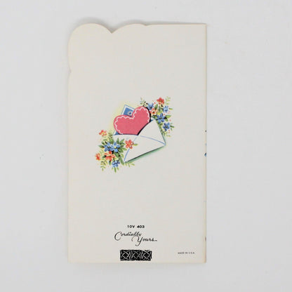 Greeting Card / Valentine, Boy & Girl on Scooter / Vespa, Unused, Vintage