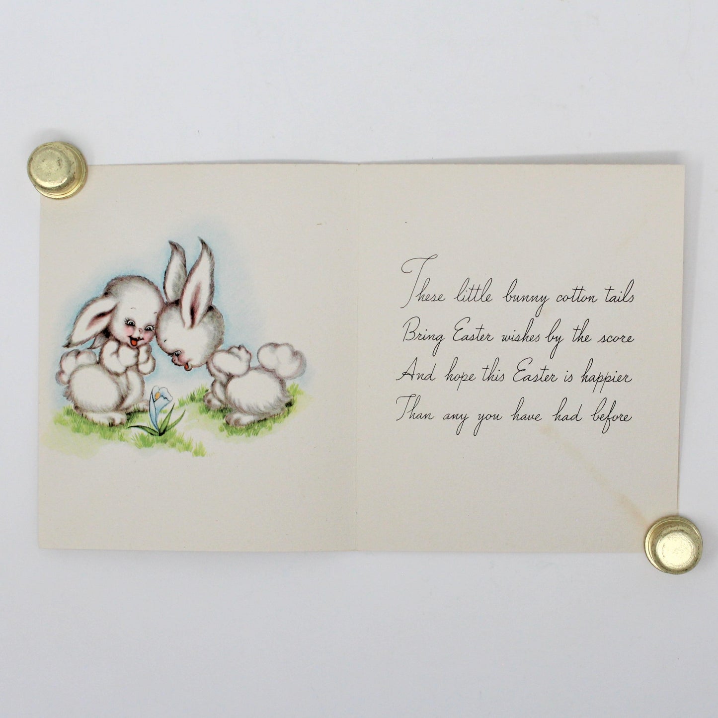 Greeting Card / Easter, 3 Bunnies Jumping Rope, American Greeting, Unused, Vintage