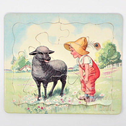 Puzzle, P & M Co, Nursery Rhyme, Baa Baa Black Sheep, Vintage 1940's