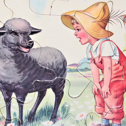 Puzzle, P & M Co, Nursery Rhyme, Baa Baa Black Sheep, Vintage 1940's