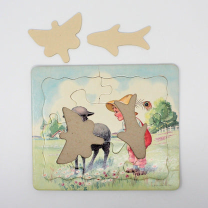 Puzzle, P & M Co, Nursery Rhyme, Baa Baa Black Sheep, Vintage 1940's