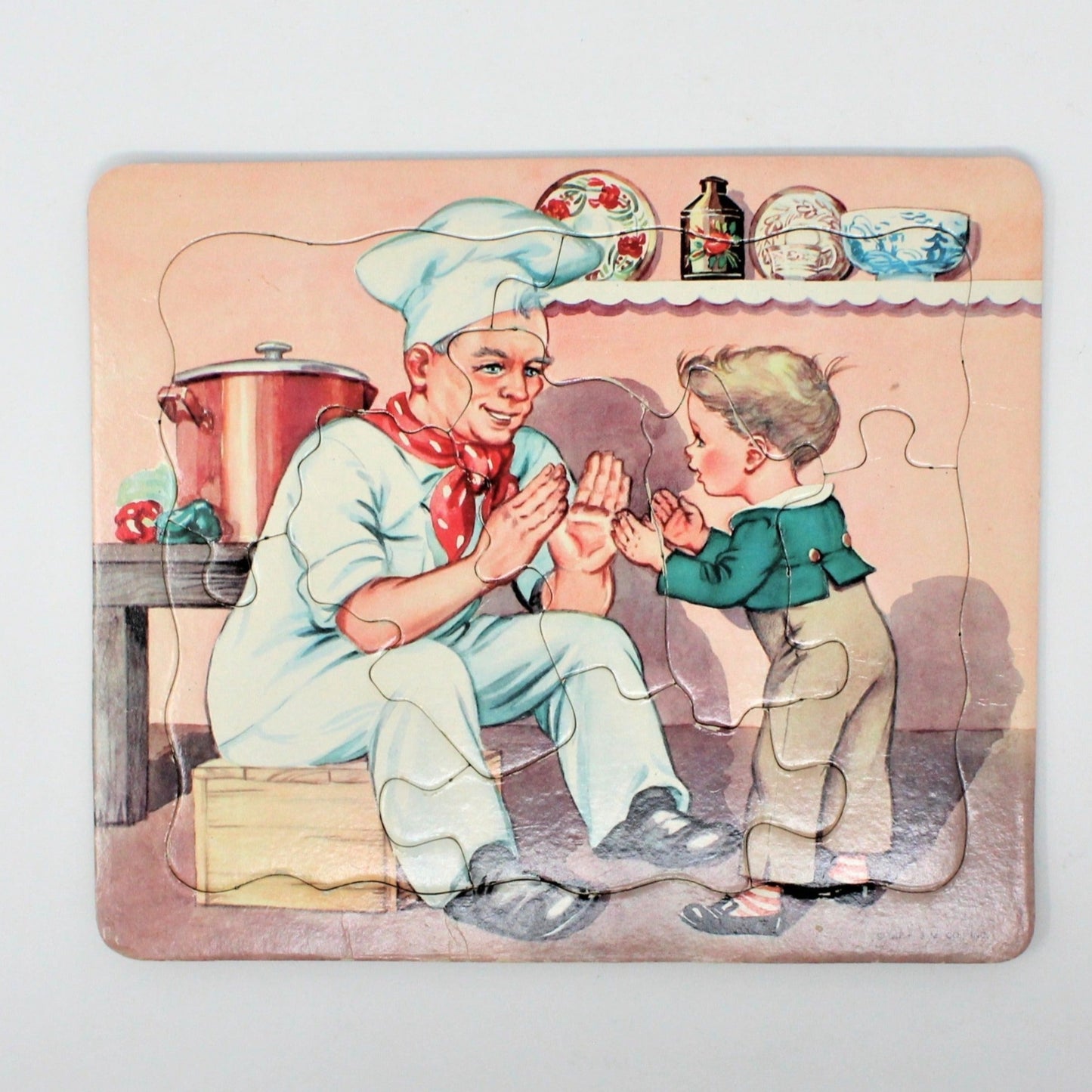 Puzzle, P & M Co, Nursery Rhyme, Pat-a-Cake Baker’s Man, Vintage 1940's