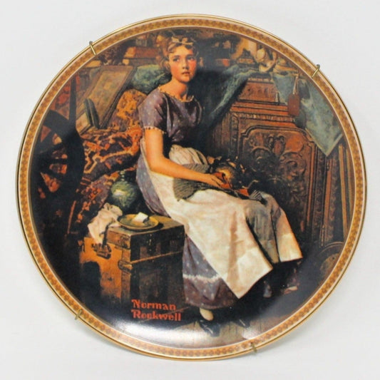 Decorative Plate, Knowles, Norman Rockwell, Dreaming in the Attic, Vintage