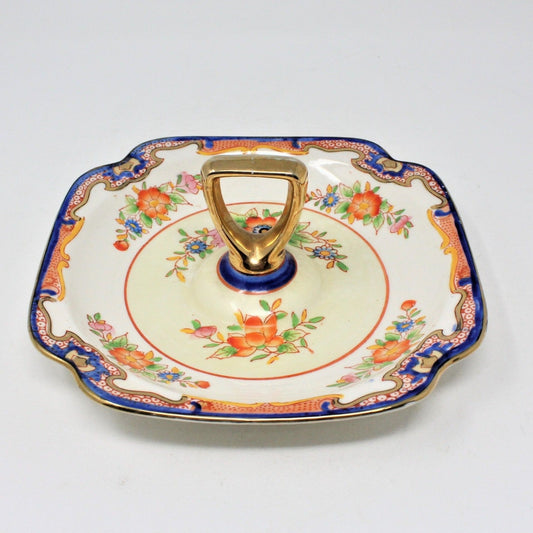 Candy Dish, Moriyama Mori-Machi, Square with Handle, Antique, Japan