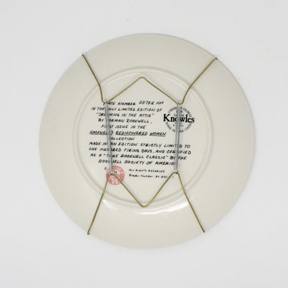 Decorative Plate, Knowles, Norman Rockwell, Dreaming in the Attic, Vintage