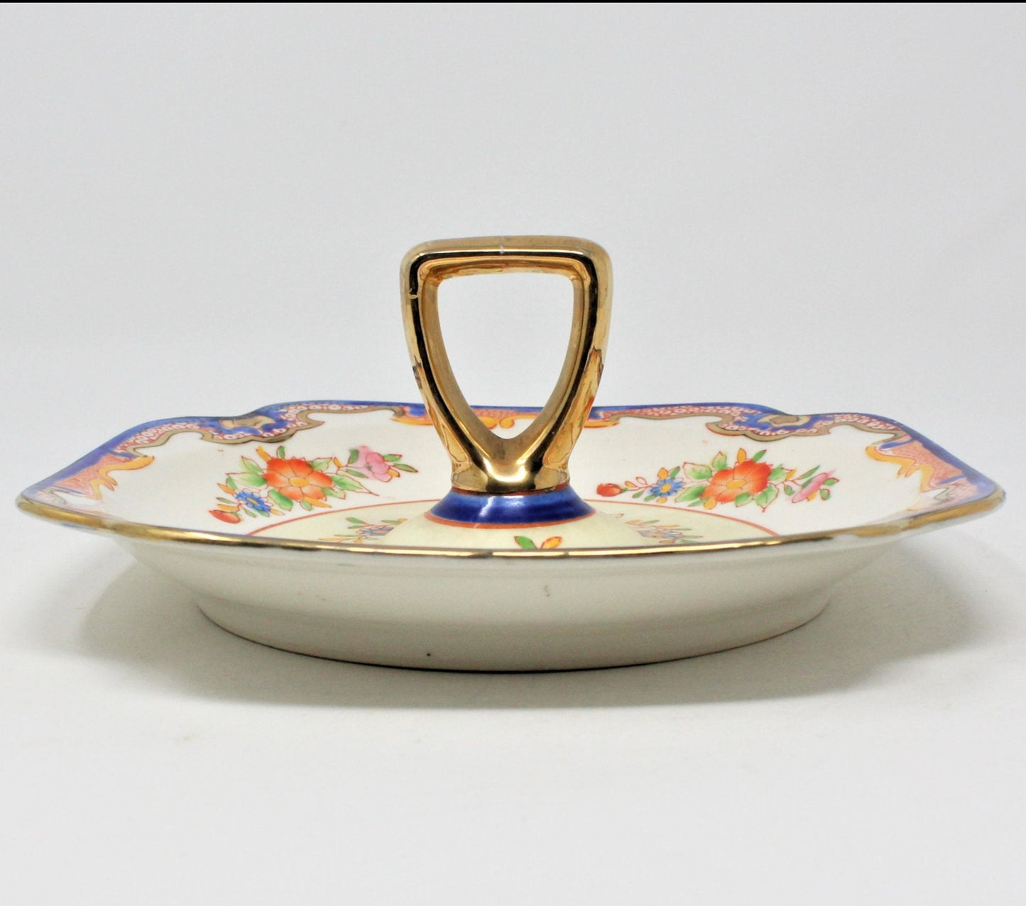 Bon Bon / Candy Dish, Moriyama Mori-Machi, Square with Handle, Antique, Japan