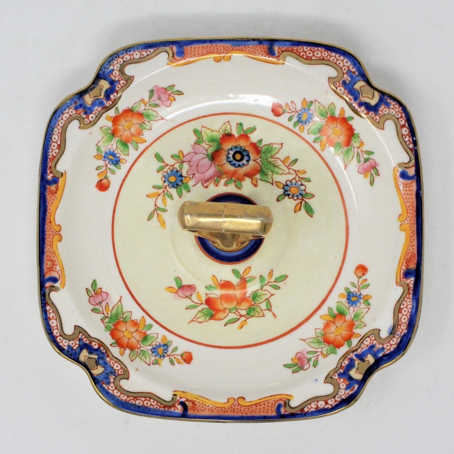 Bon Bon / Candy Dish, Moriyama Mori-Machi, Square with Handle, Antique, Japan