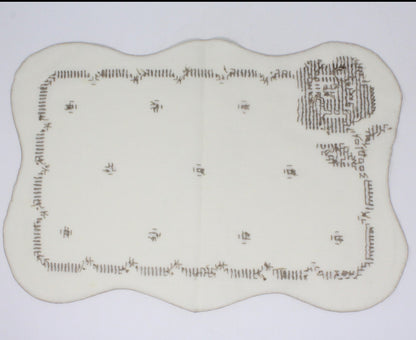 Placemats, Hand Stitched, Cross-Stitch Floral, Set of 4, Vintage Linens