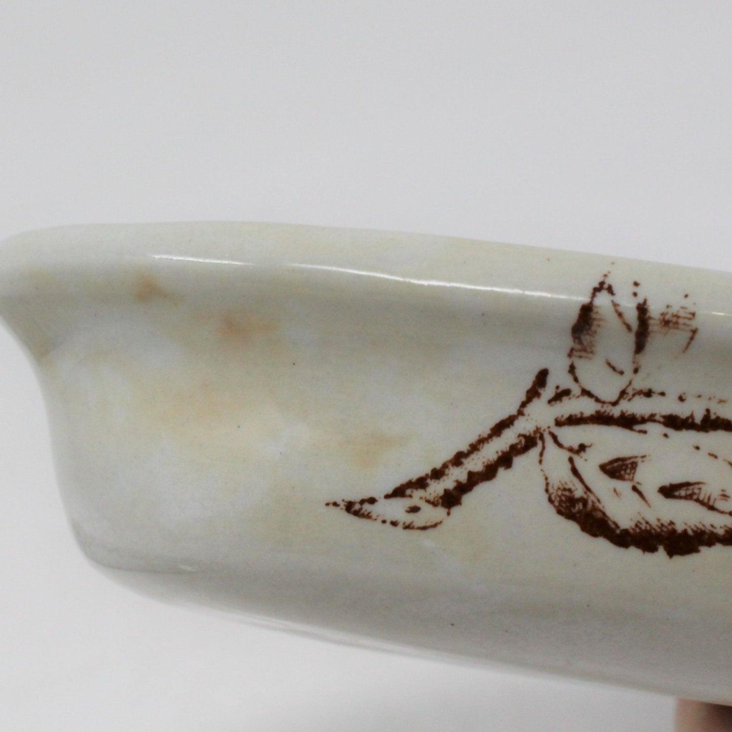 Razor / Toothbrush Dish, Transferware, Ironstone Victorian Aesthetic Movement, Antique