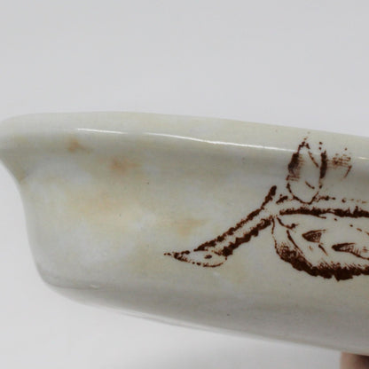 Razor / Toothbrush Dish, Transferware, Ironstone Victorian Aesthetic Movement, Antique