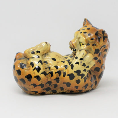 Sculpture, Leopard /Cheetah Cub, Portugal Ceramic, Vintage, SOLD